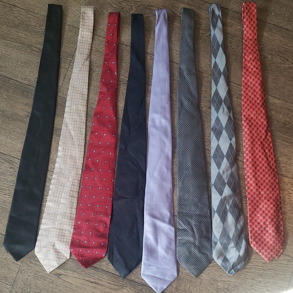 Men's Tie Collection - Black,Tan, Red, Dark Blue/Black, Purple, Gray, Red/Orange